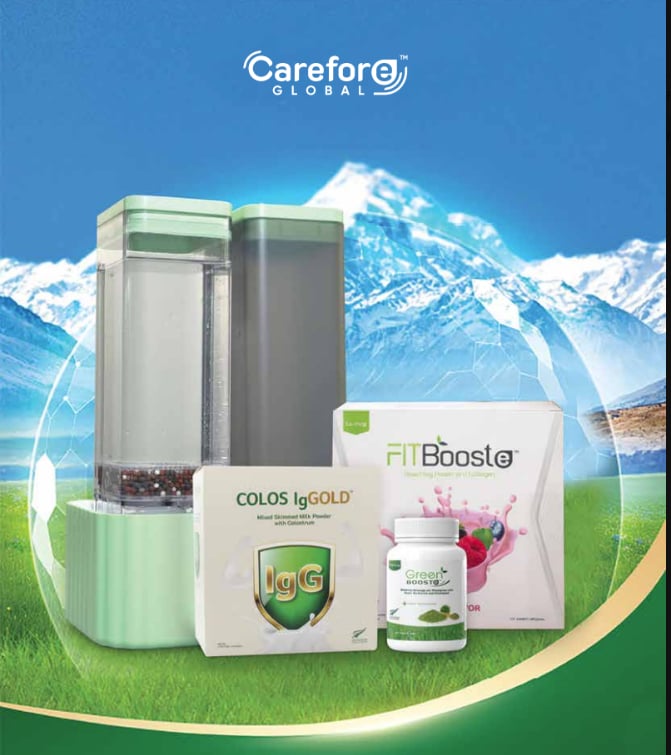 The Carefore product range against New Zealand landscape